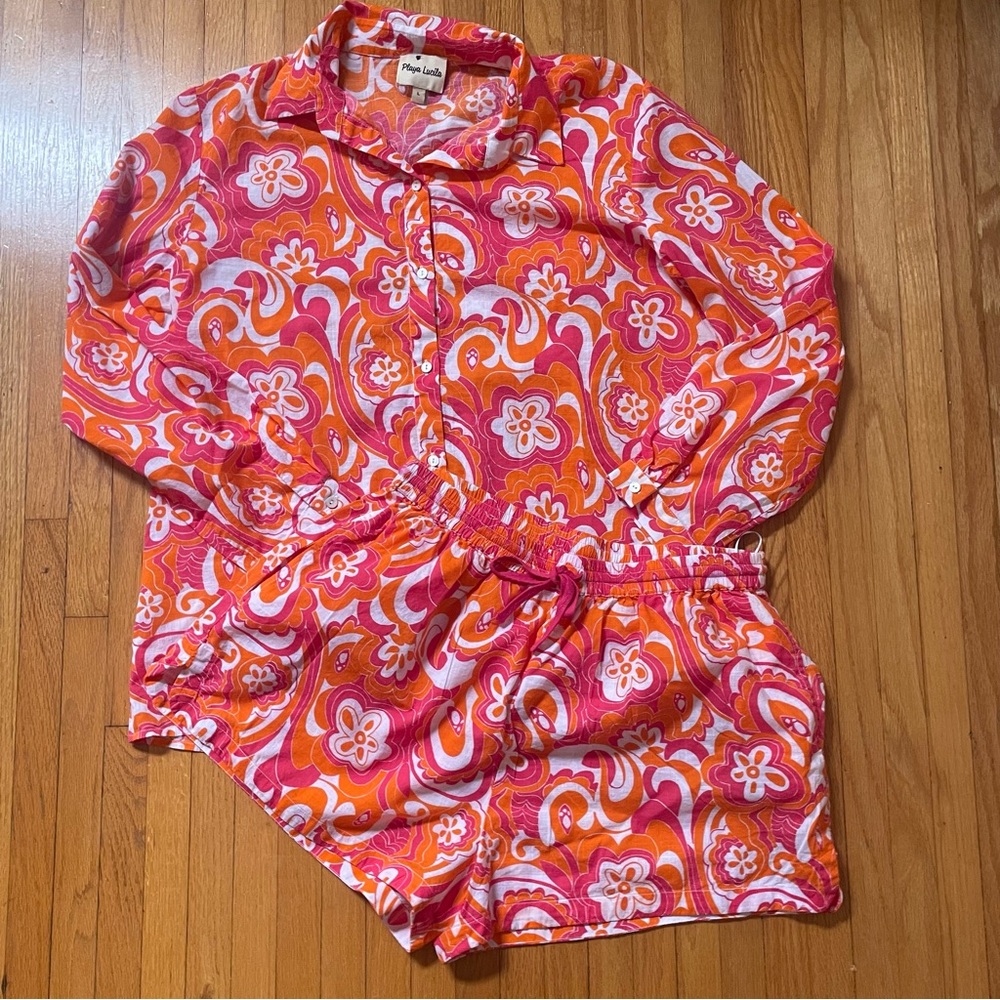 Playa Lucila Retro Top and Matching Shorts 2-Piece Set - Sz Large - Picture 7 of 16
